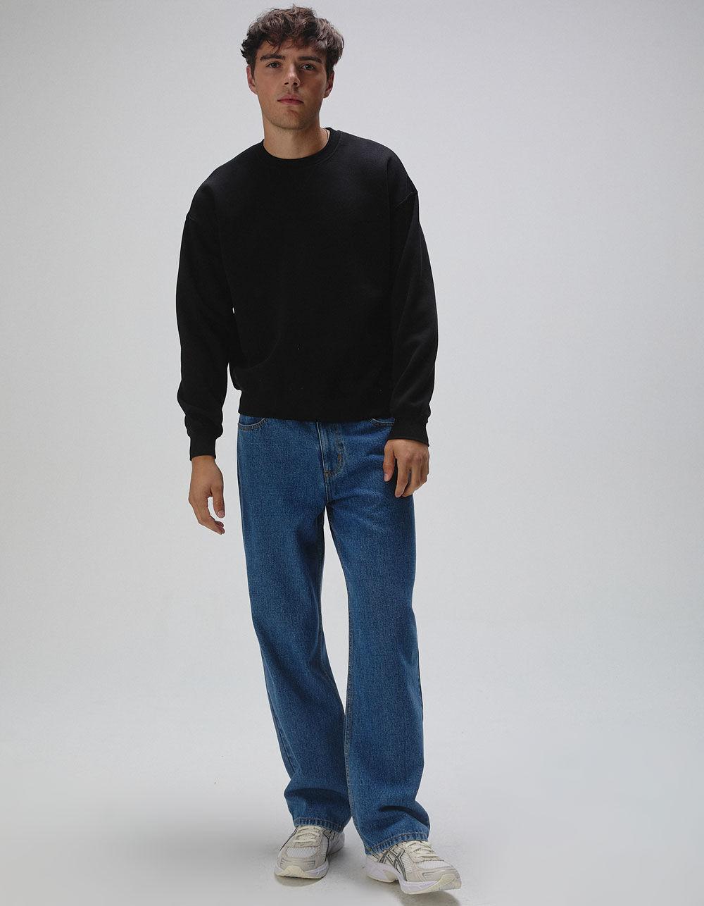 RSQ Mens Oversized Crewneck Sweatshirt - OLIVE Product Image