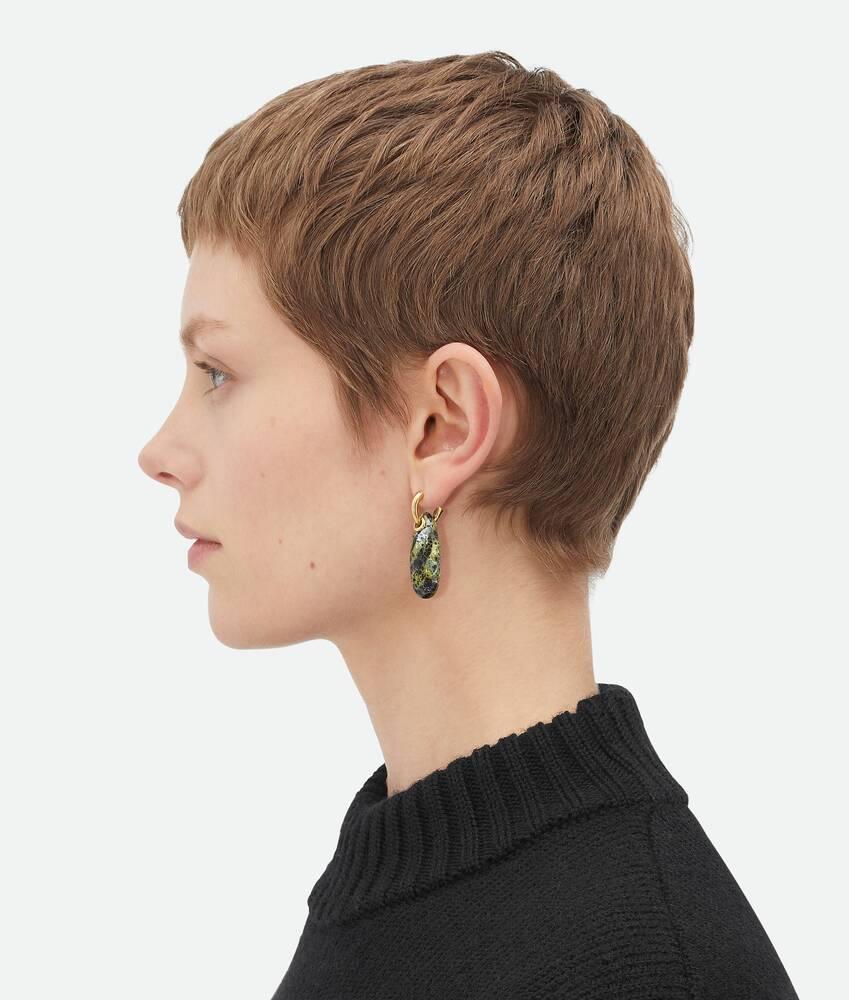 Women's Ellipse Small Ceramic Earrings in Yellow/black/white Product Image