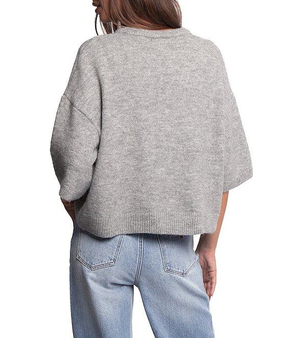 Petal & Pup Lilith Round Neckline Elbow Sleeve Button Front Cardigan Product Image