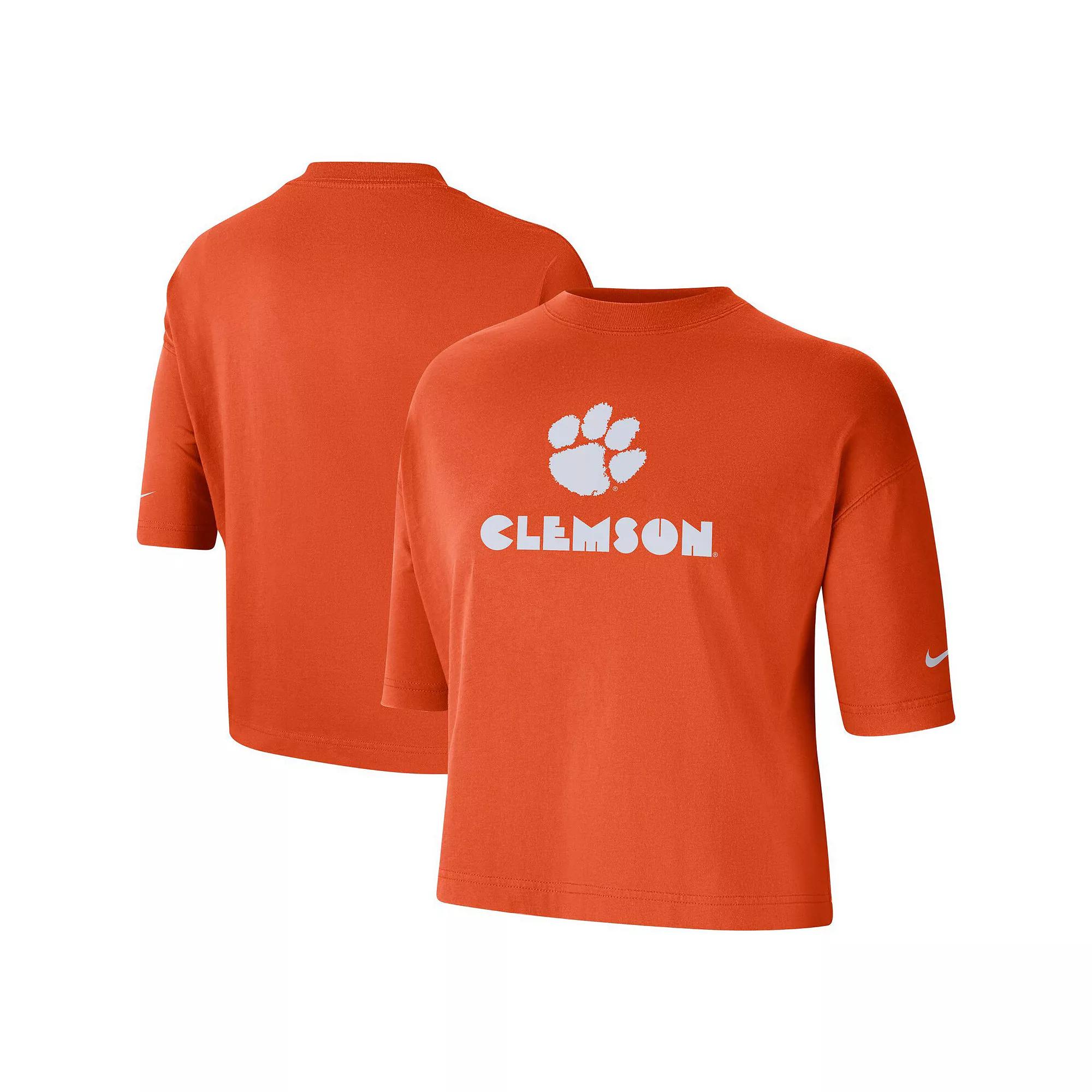 Women's Nike Orange Clemson Tigers Crop Performance T-Shirt,  Product Image