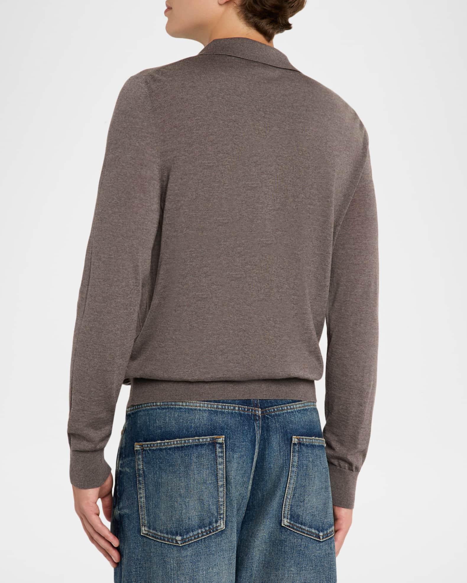 Men's Fine Wool Knit Pocket Polo Sweater Product Image