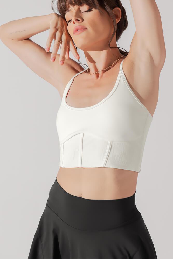 Plié Corset Crop Bralette - Cream Product Image