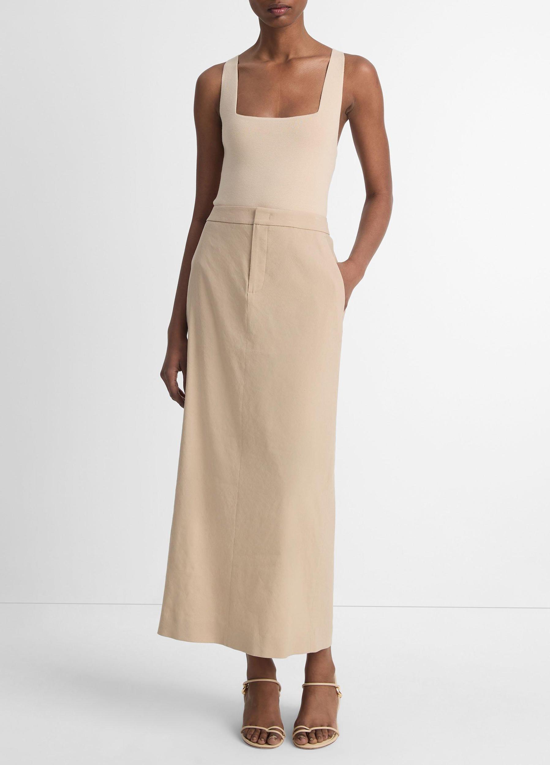 Linen-Blend Mid-Rise Maxi Skirt Product Image