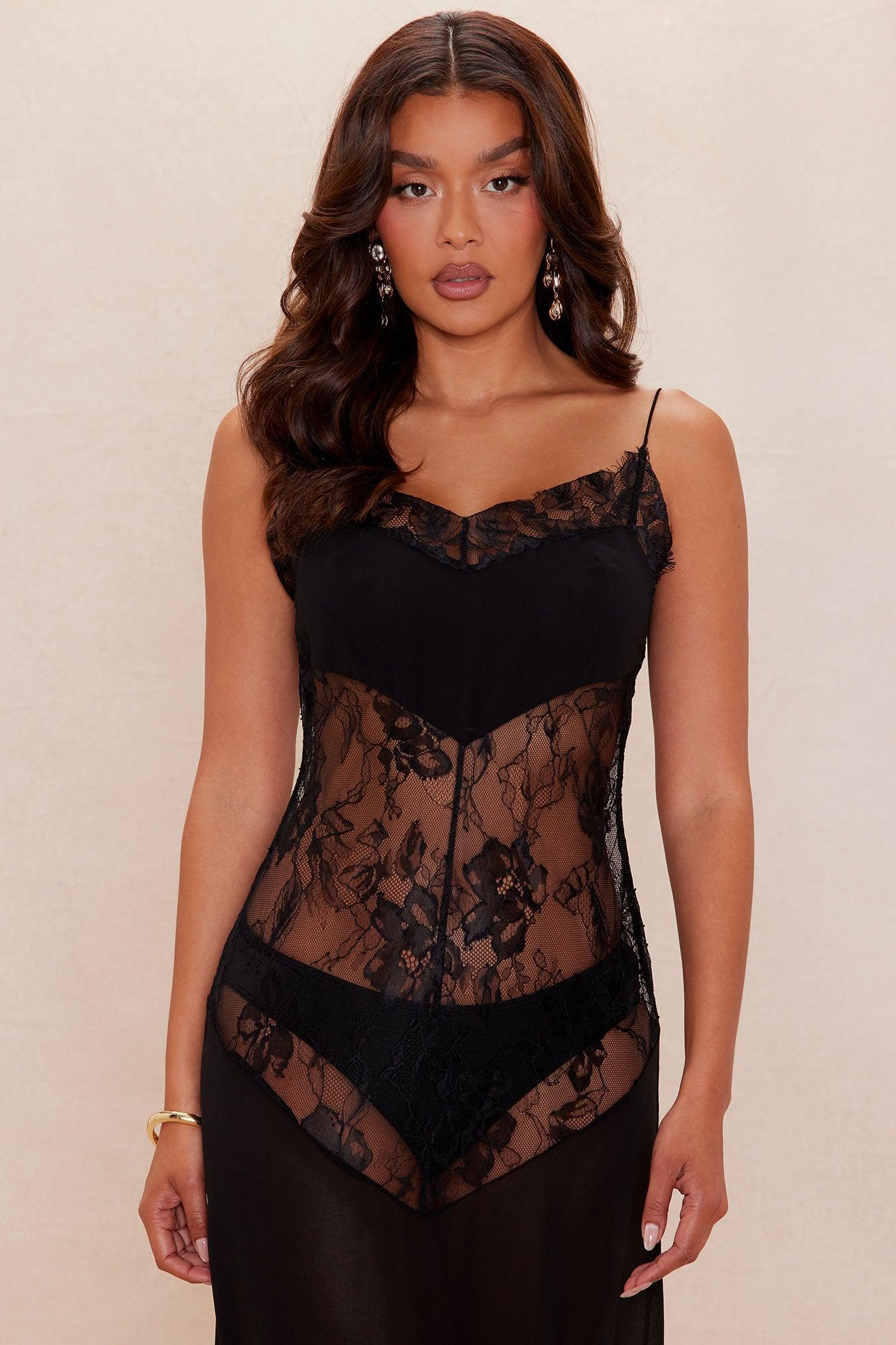 Ferah Lace Maxi Dress - Black Female Product Image