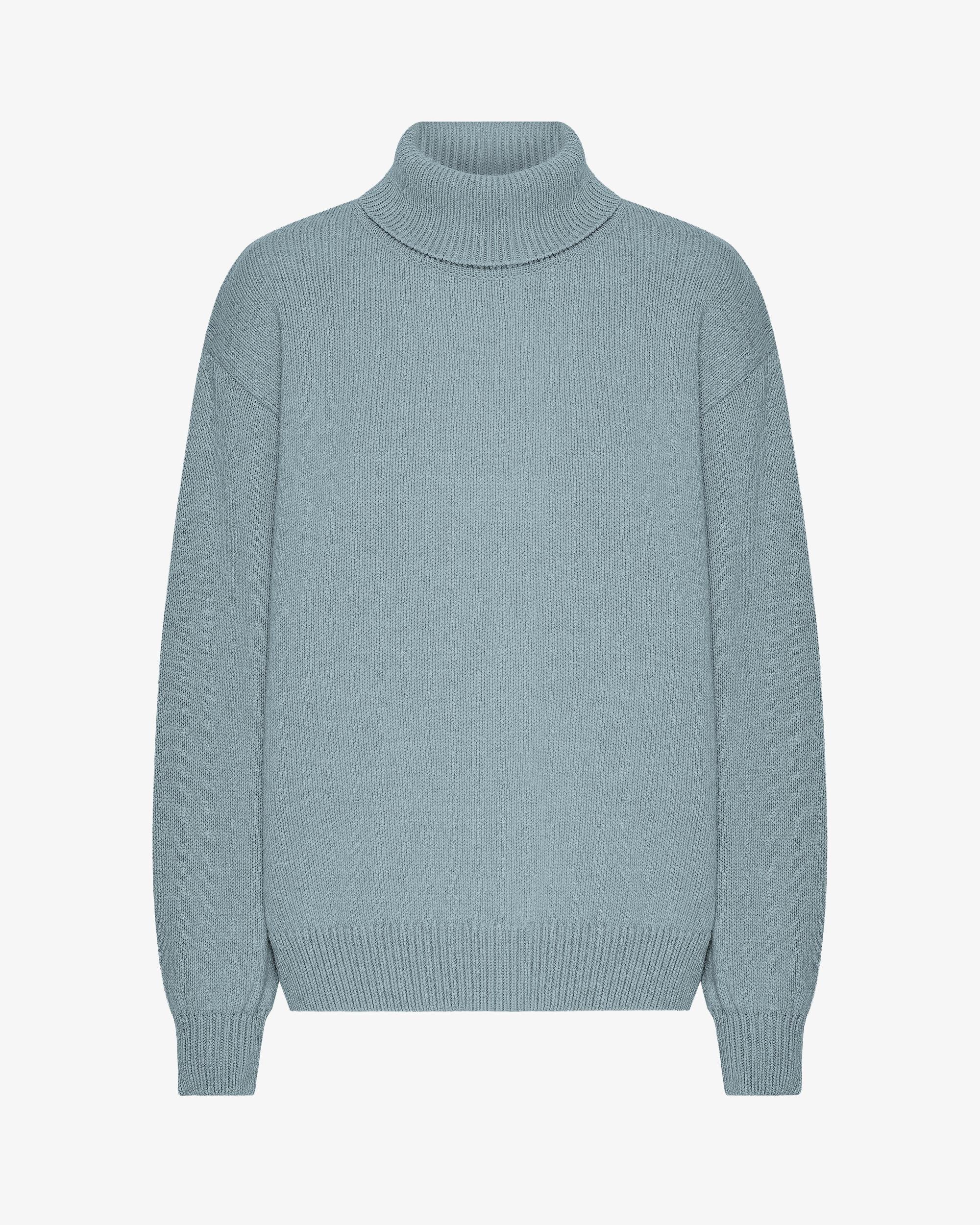 Merino Wool Turtleneck - Stone Blue Product Image