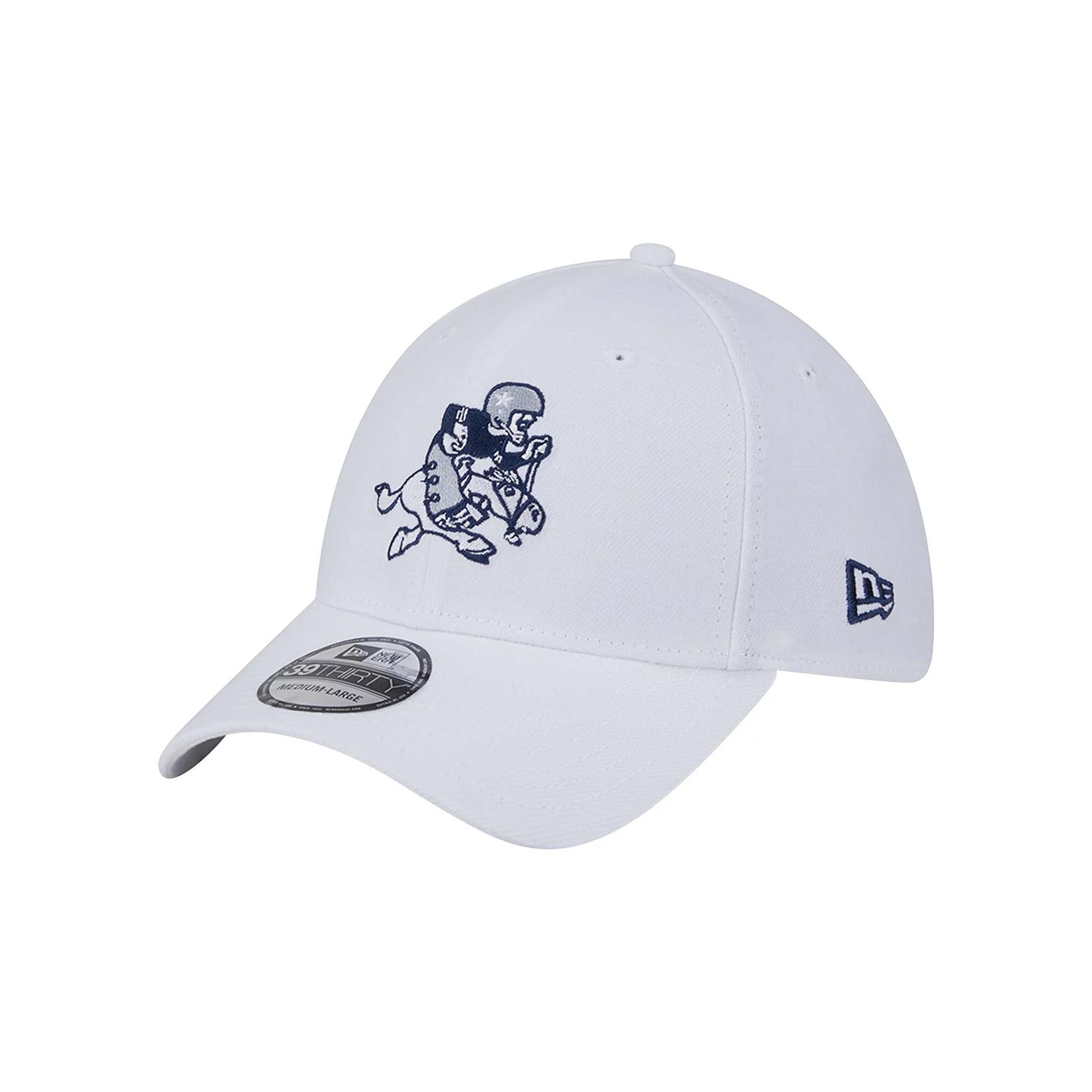 Men's New Era White Dallas Cowboys Throwback 39THIRTY Flex Hat, Size: Medium/Large Product Image