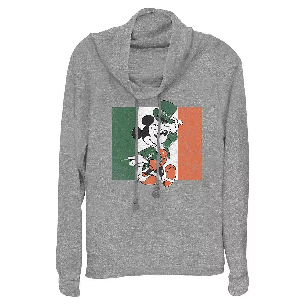 Disney's Mickey Mouse Ireland Flag Women's Cowlneck Graphic Lightweight Long Sleeve,  Product Image