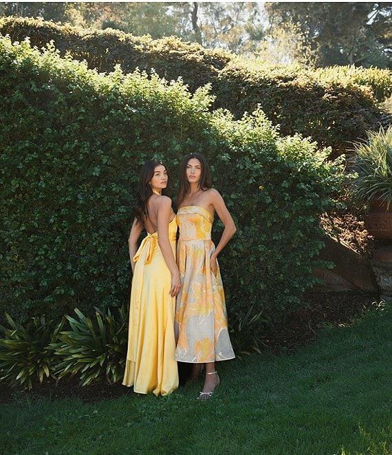 Mac Duggal Satin Halter Neck Sleeveless Gown Product Image