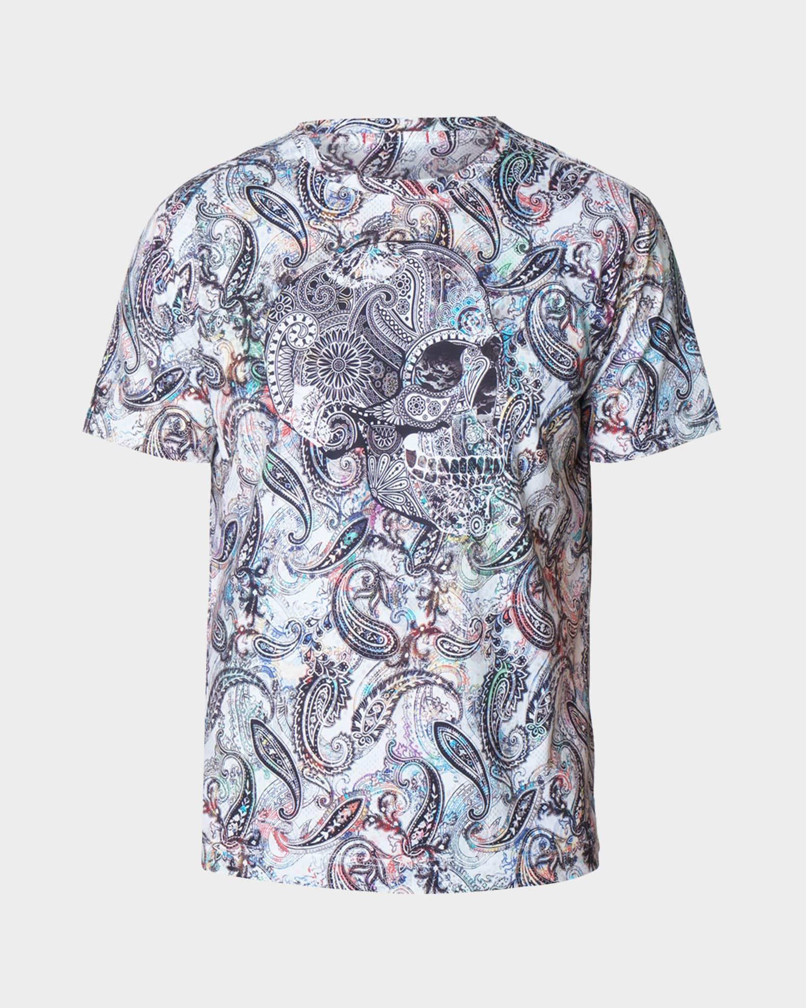 Men's Paisley Skull Graphic T-shirt Product Image