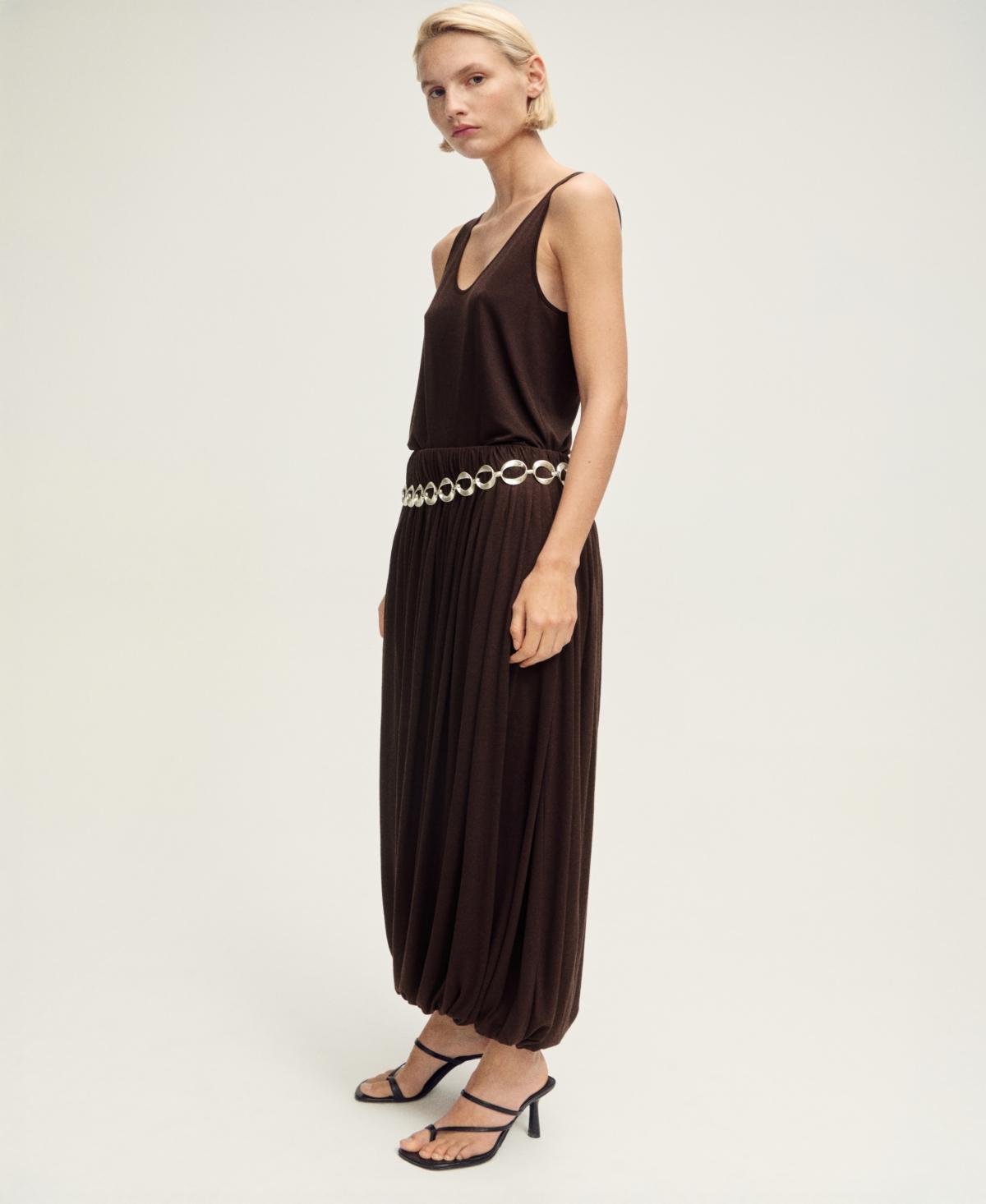 Wool-blend skirt with puffed hem - Women | MANGO USA Product Image