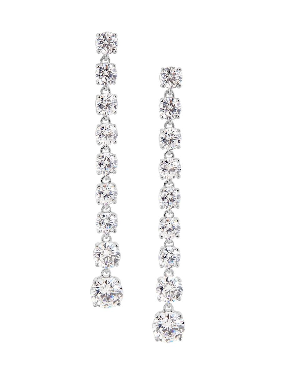 Womens Perfect Tennis Cubic Zirconia Graduated Linear Earrings Product Image