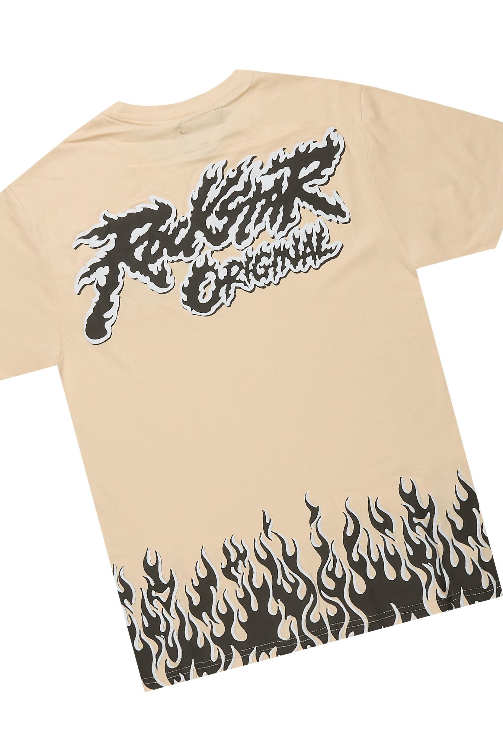 Bubble Beige T-Shirt/Short Set Male Product Image