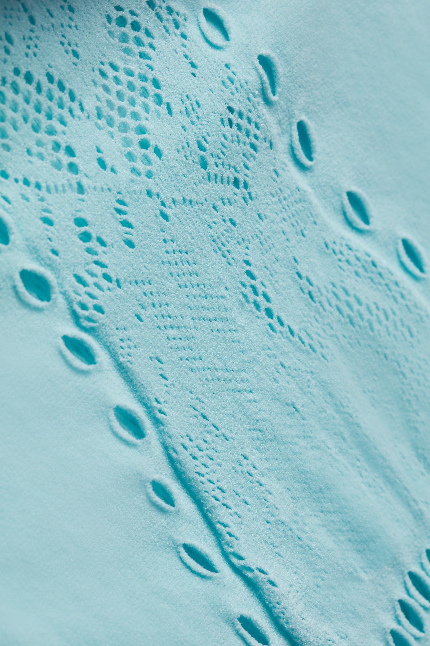 Lace-Up Halterneck Bodysuit in Ice Blue Female Product Image