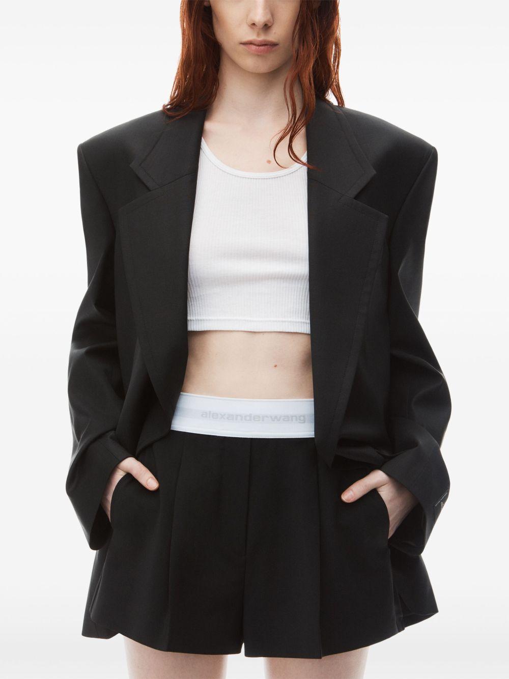 logo-waistband pleated shorts Product Image