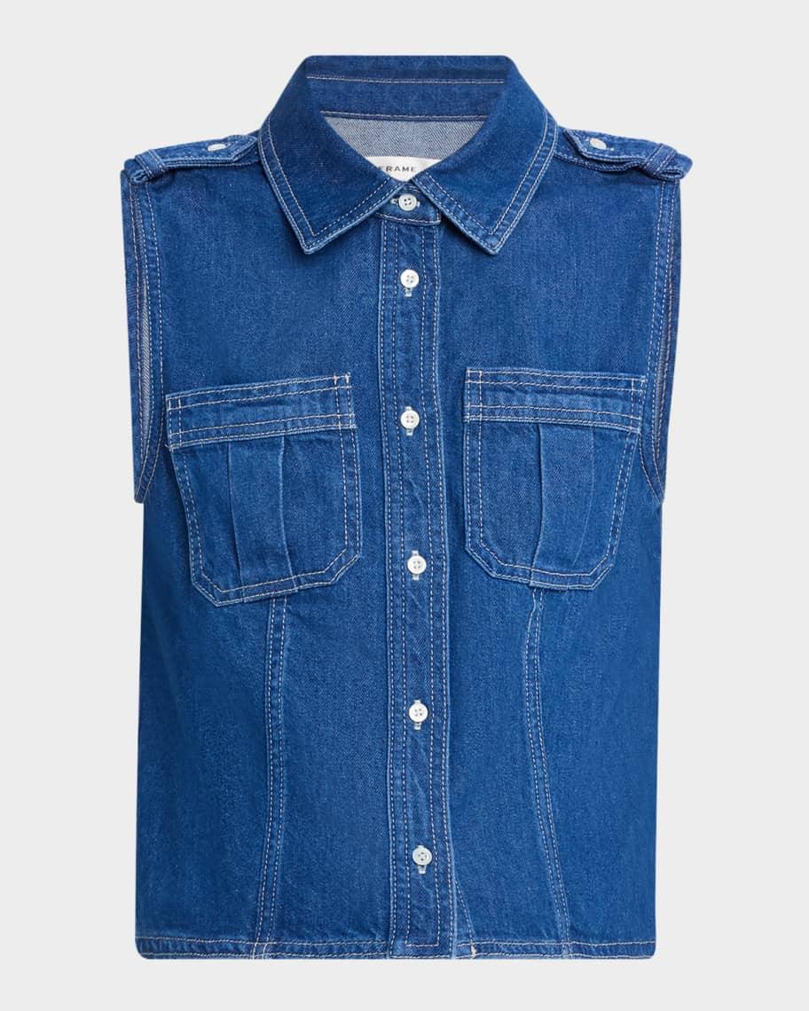 The Major Sleeveless Denim Shirt Product Image