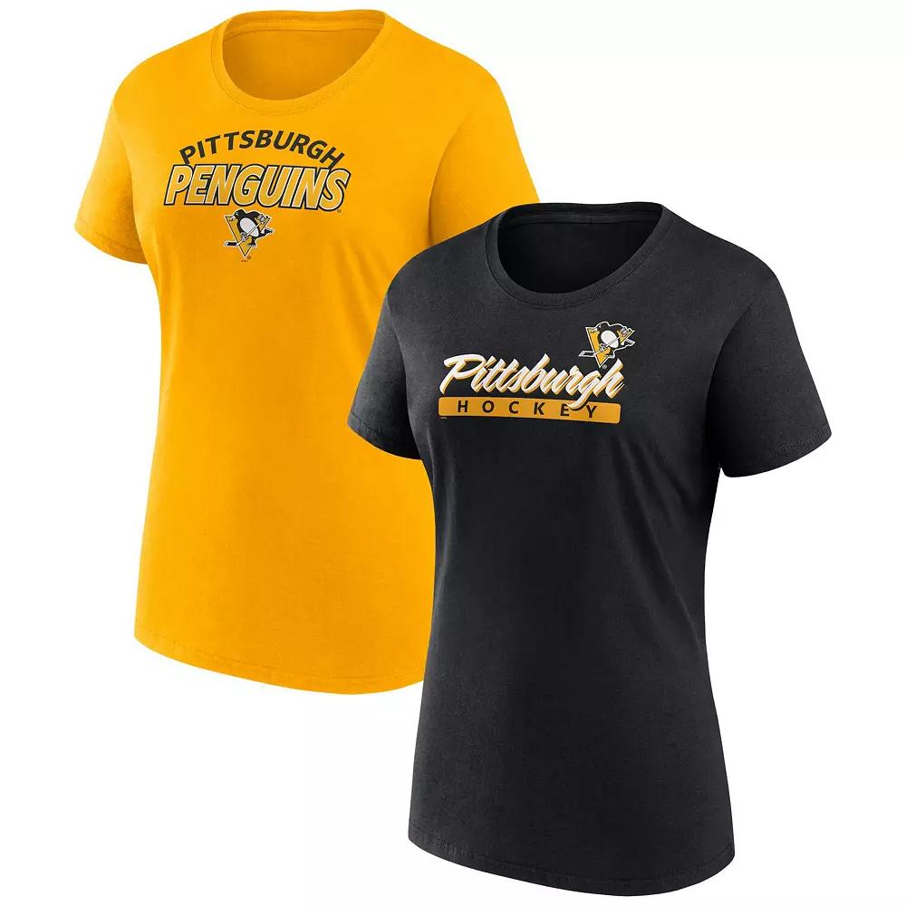 Women's Fanatics Branded Pittsburgh Penguins Risk T-Shirt Combo Pack, Size: Medium, Black Product Image