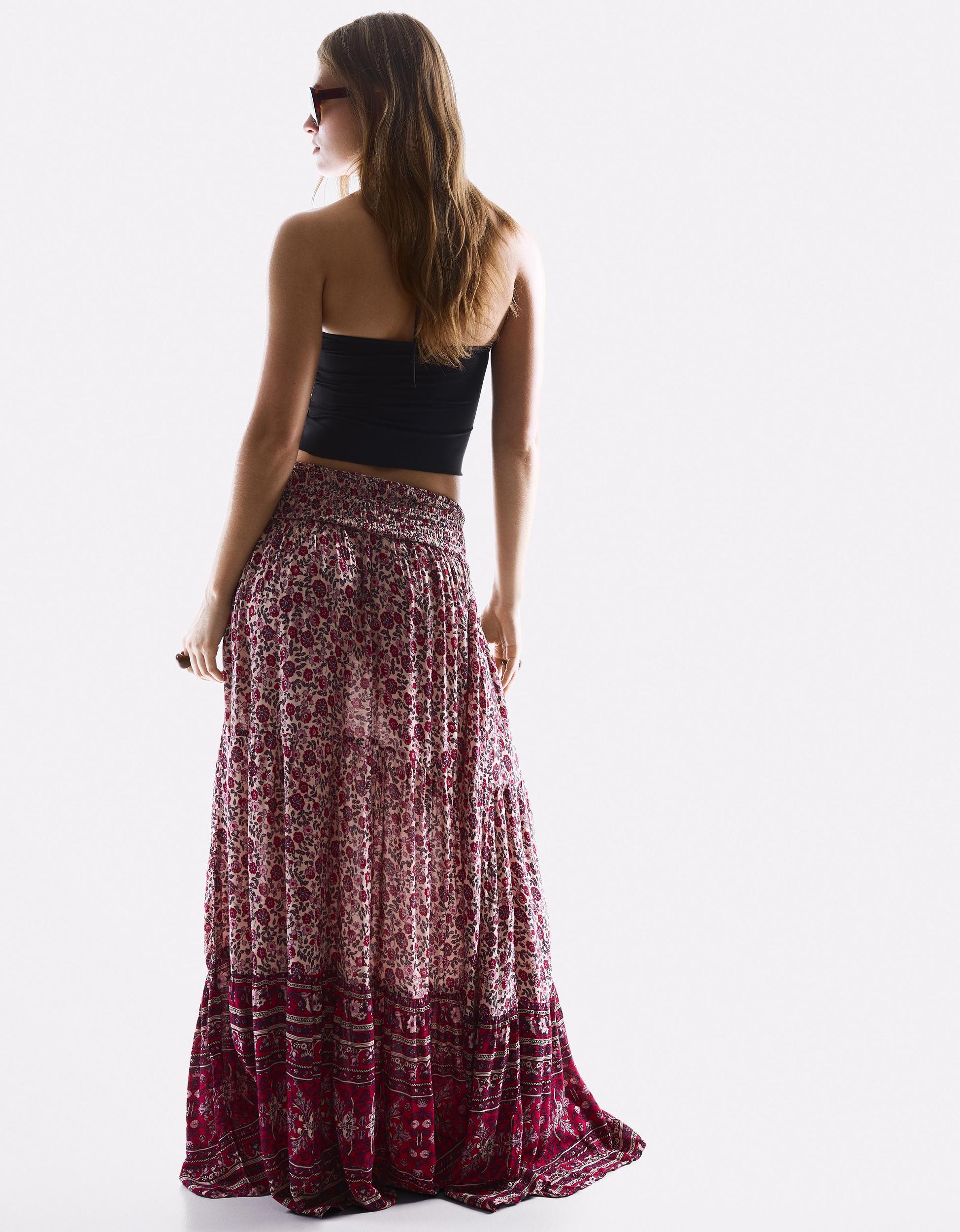 Printed maxi boho skirt Product Image