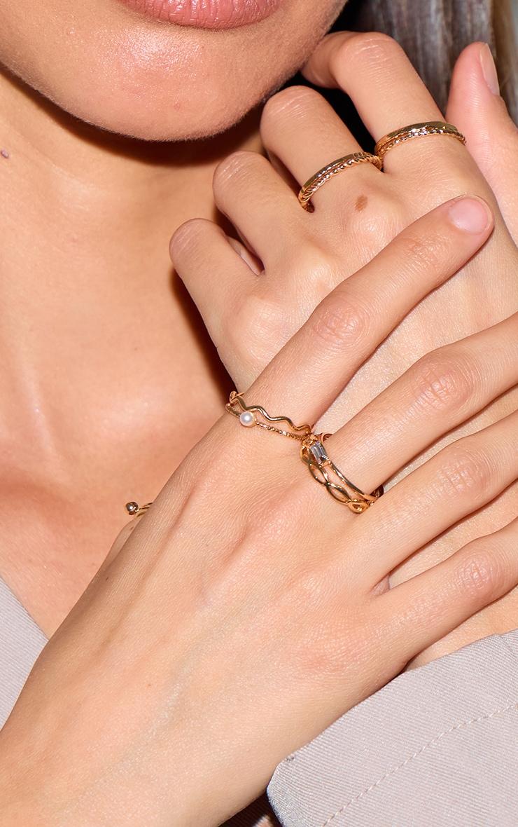 Gold Pearl Detail Multipack Rings Product Image