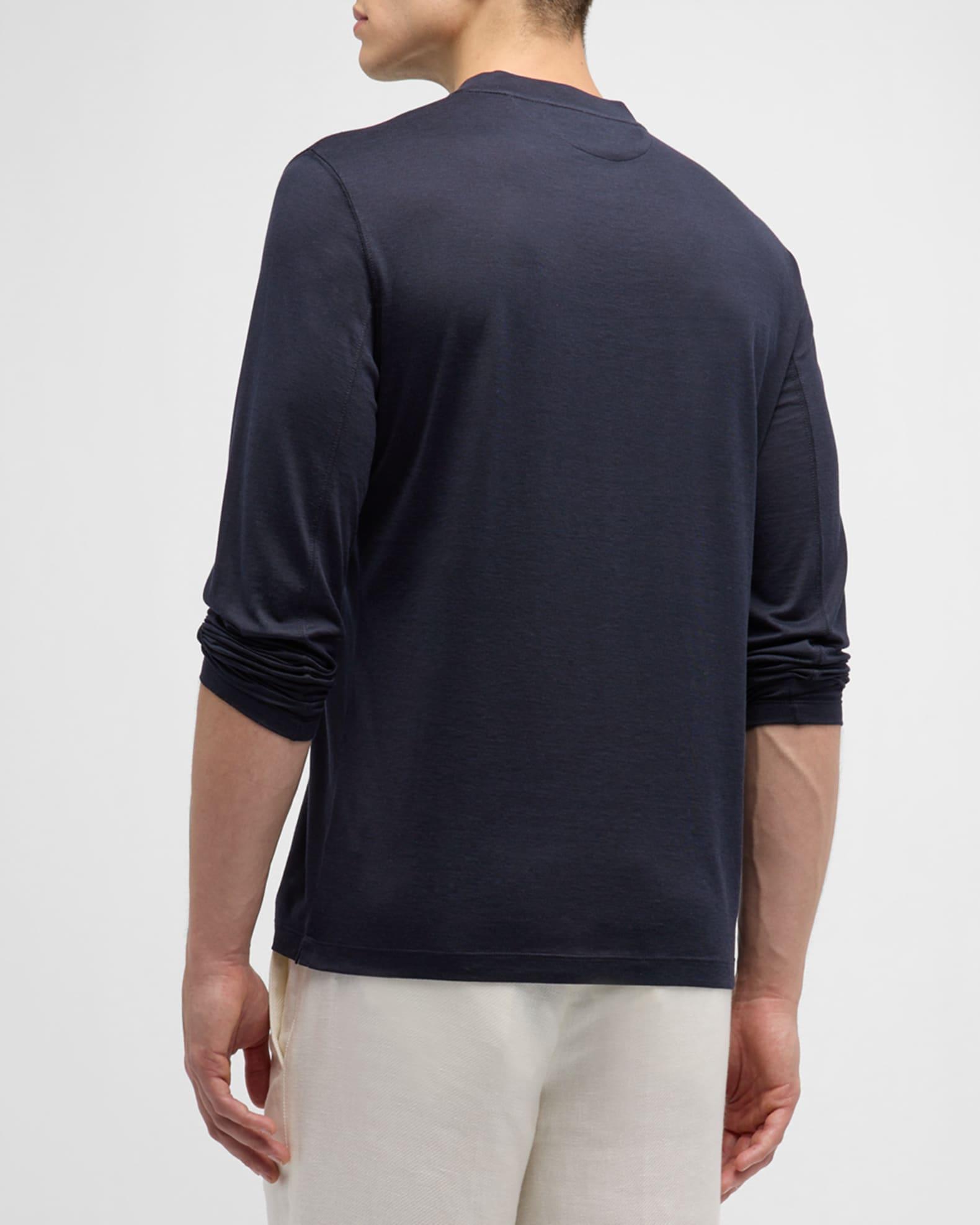 Men's Silk-Cotton Long Sleeve T-Shirt Product Image