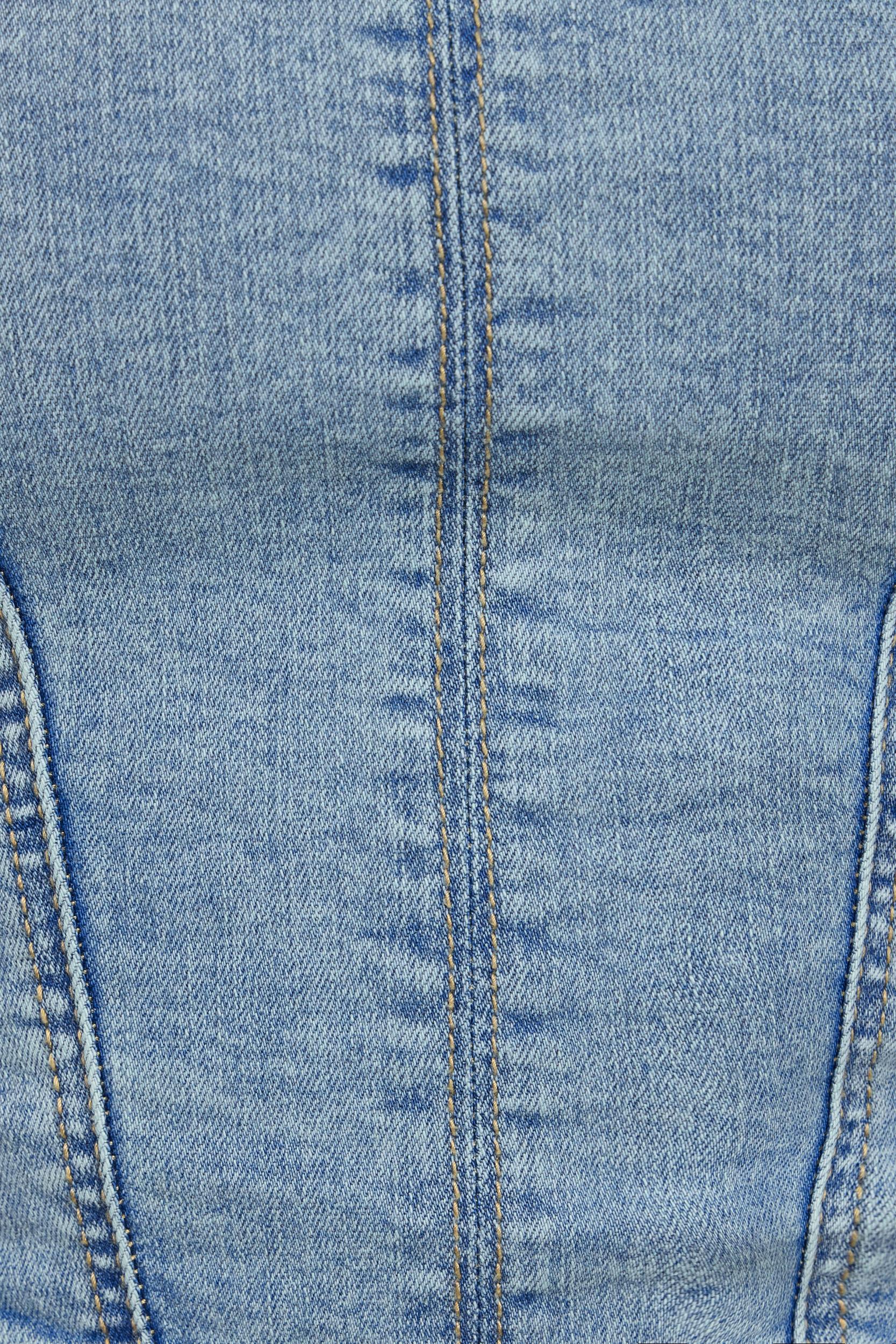 Denim Seamed Tube Top Product Image