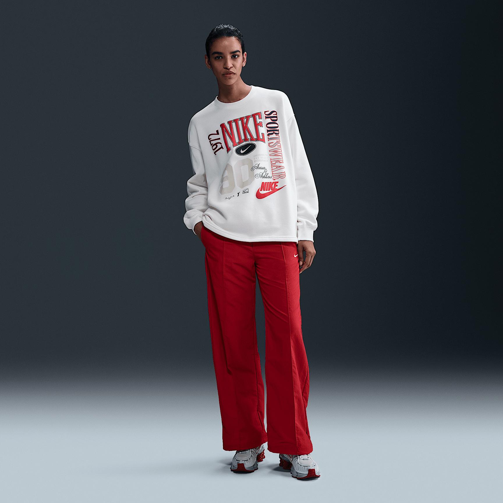 Womens Nike Sportswear Oversized Crew-Neck French Terry Sweatshirt | HF9491-133 Product Image