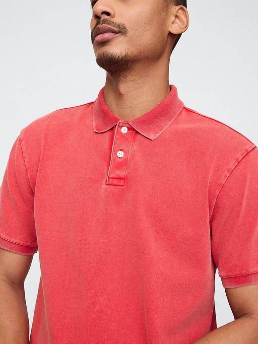 Relaxed Pique Polo Shirt Product Image