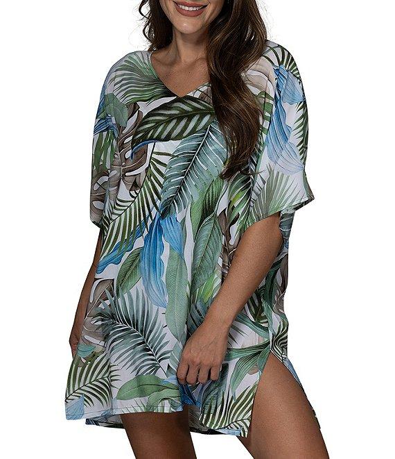 Jantzen Jungle Glam Celia V-Neck Tunic Swim Cover-Up Product Image
