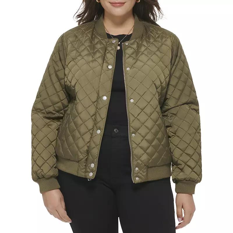 Plus Size Levis Quilted Sherpa Diamond Bomber Jacket, Womens Product Image