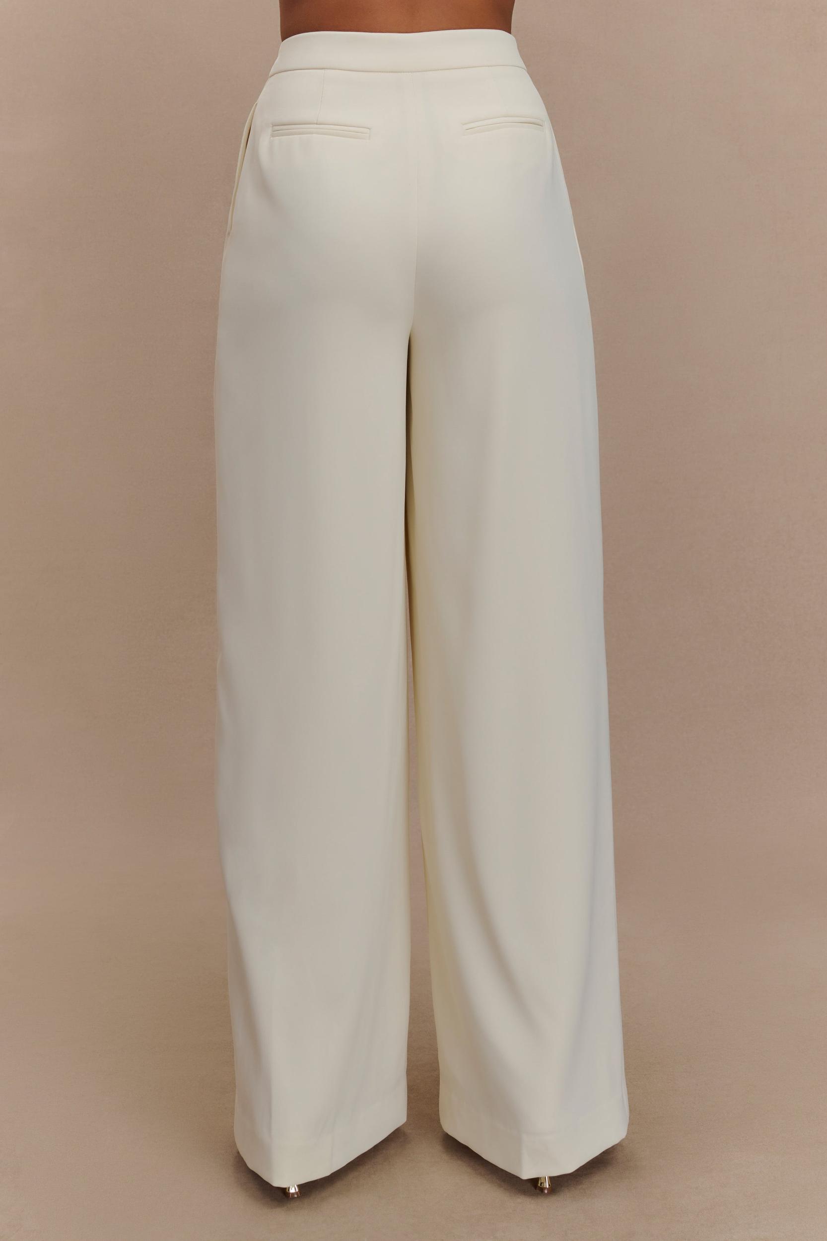 Faith Suiting Wide Leg Pant - Ivory Product Image