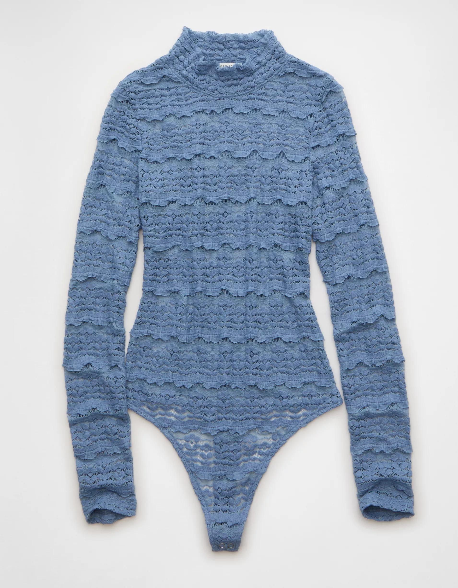 AE Long Sleeve Mock Neck Lace Bodysuit Product Image