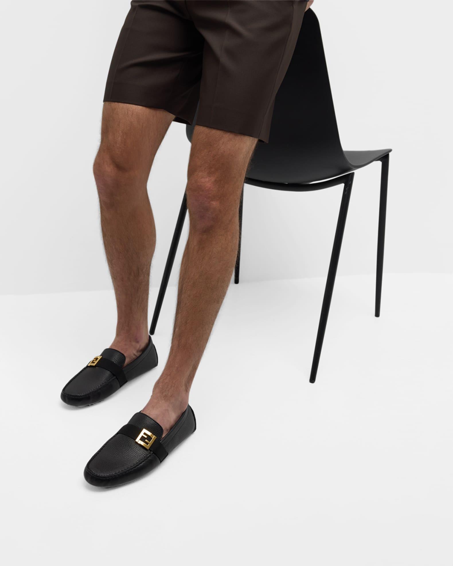 Men's FF-Buckle Leather Driving Shoes Product Image