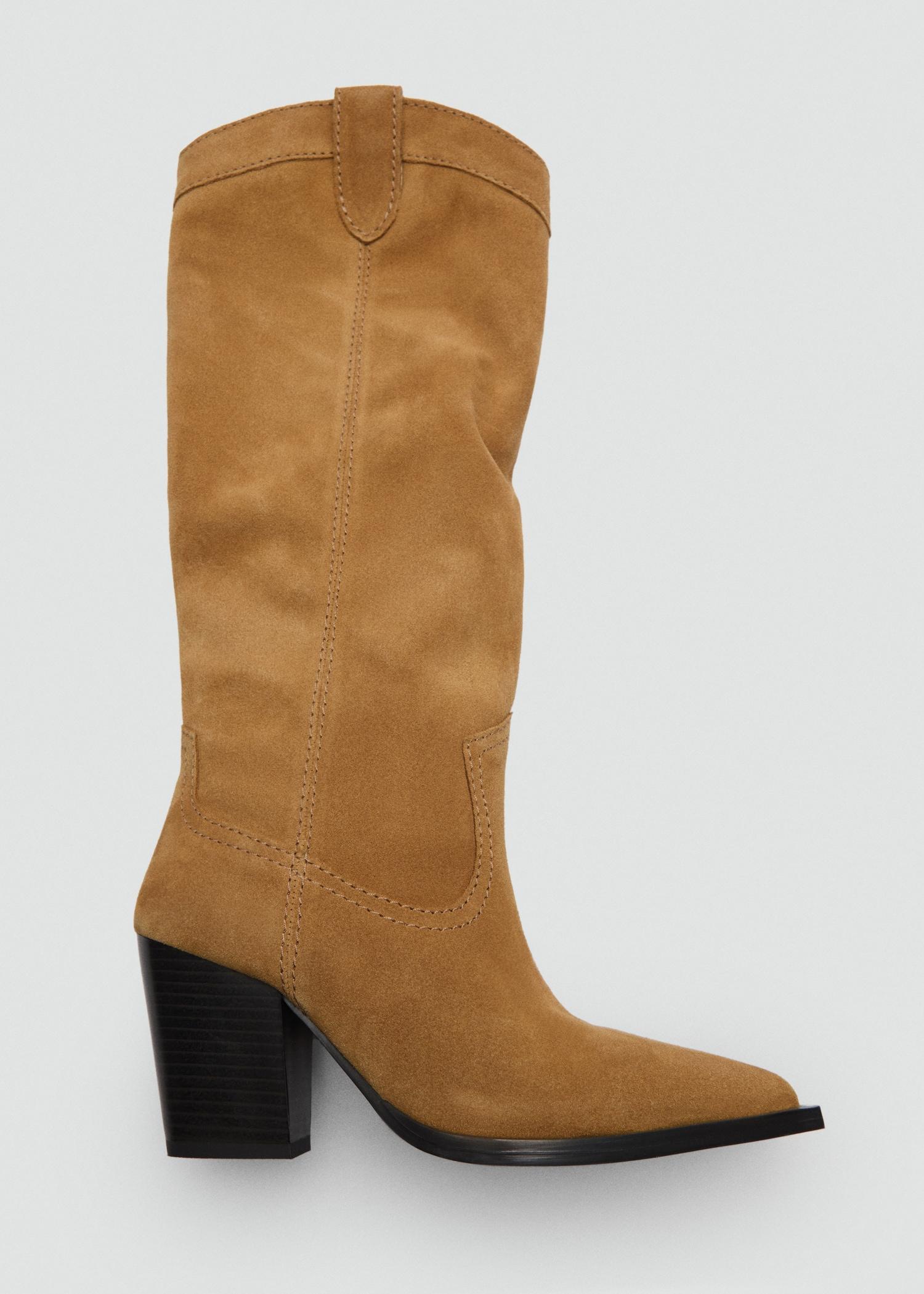 Suede cowboy boots - Women | MANGO USA Product Image