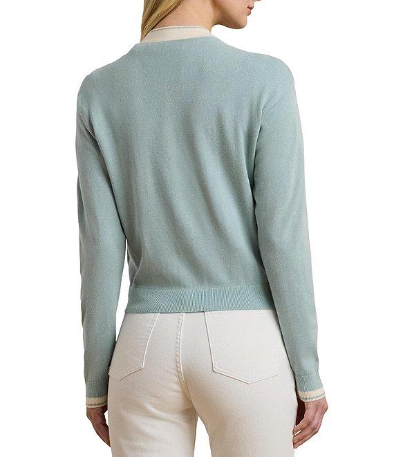 Lauren Ralph Lauren Knit V-Neck Long Sleeve Cardigan Product Image