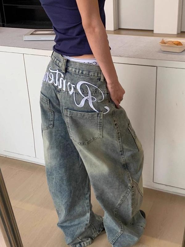 American Retro Silhouette Boyfriend Jeans Product Image