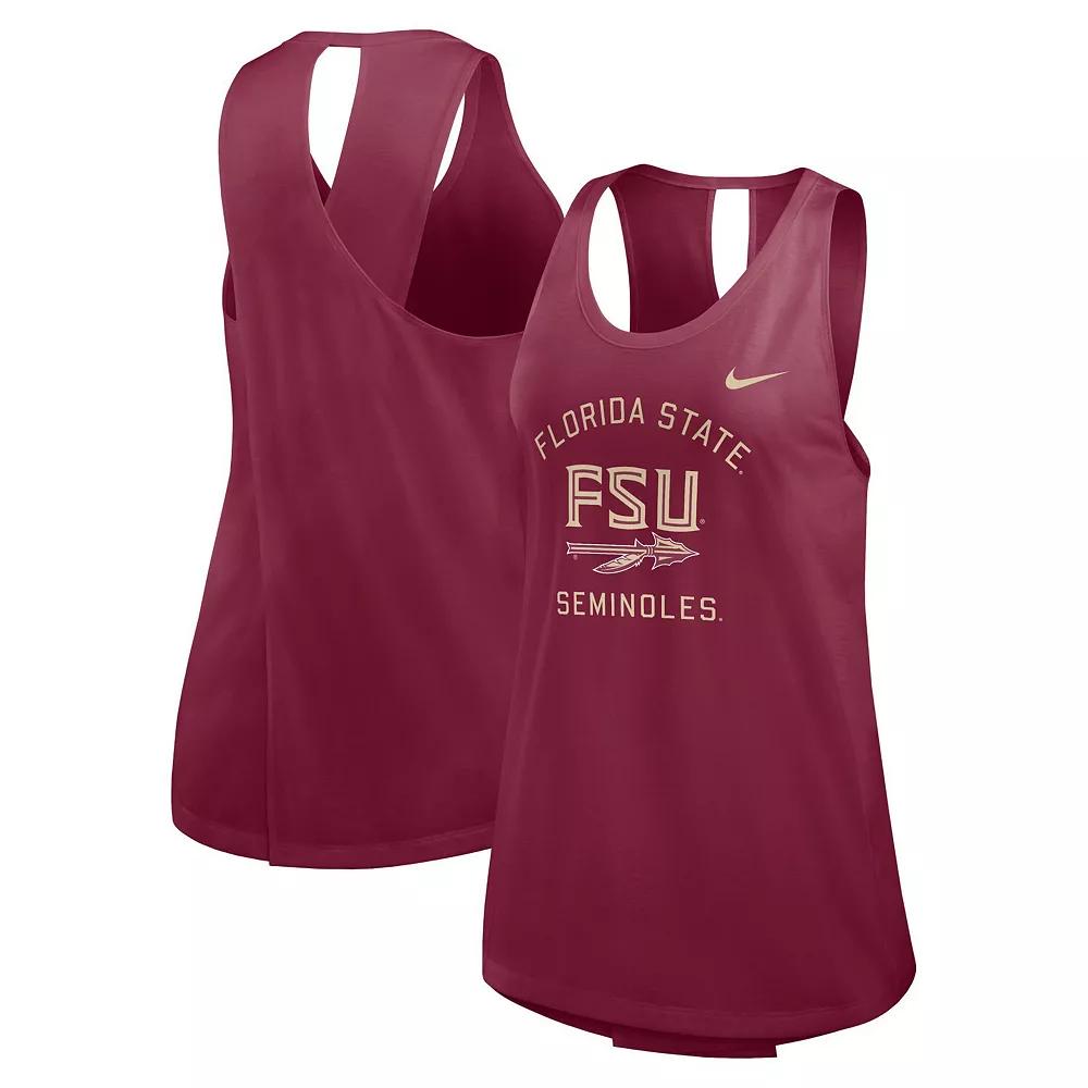 Women's Nike Garnet Florida State Seminoles Primetime Open Back Tank Top, Size: Medium, Red Product Image