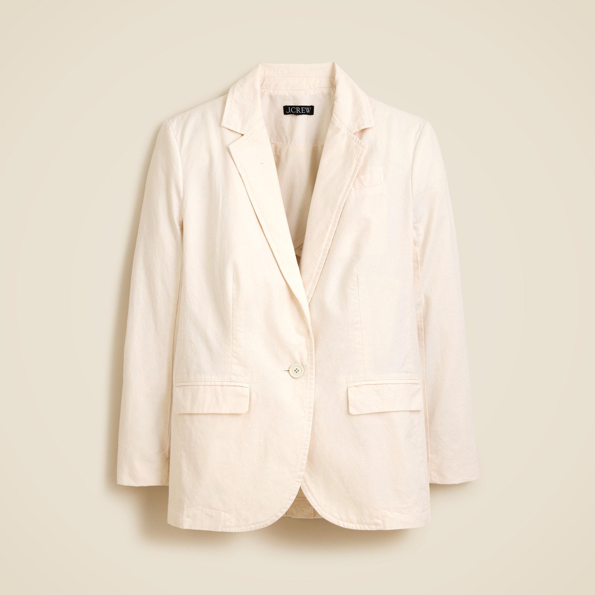 Easy-fit blazer in textured cotton blend Product Image