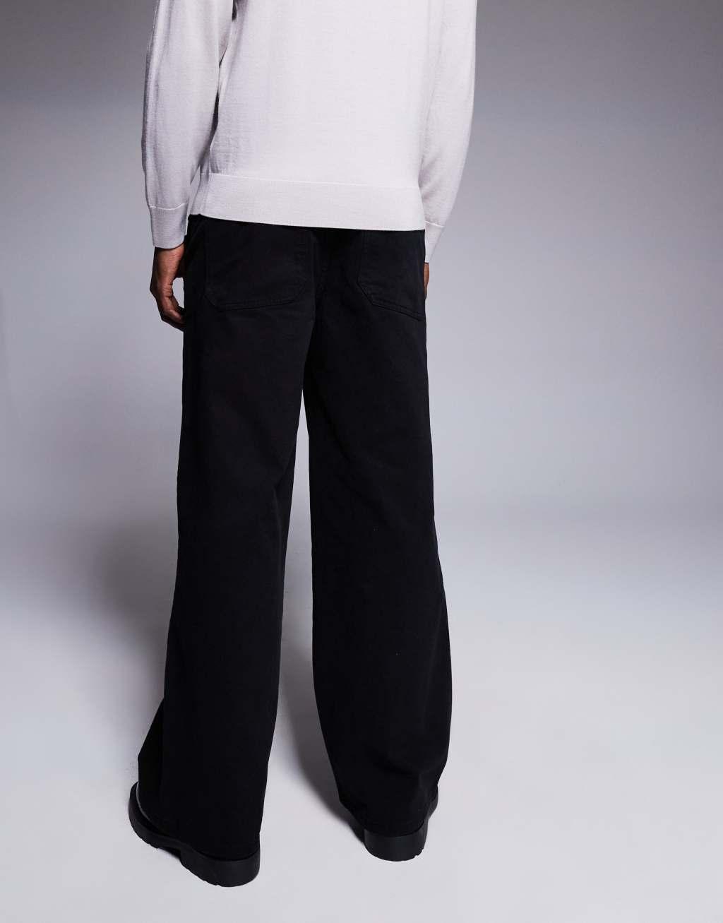 ASOS DESIGN super baggy pants in black Product Image