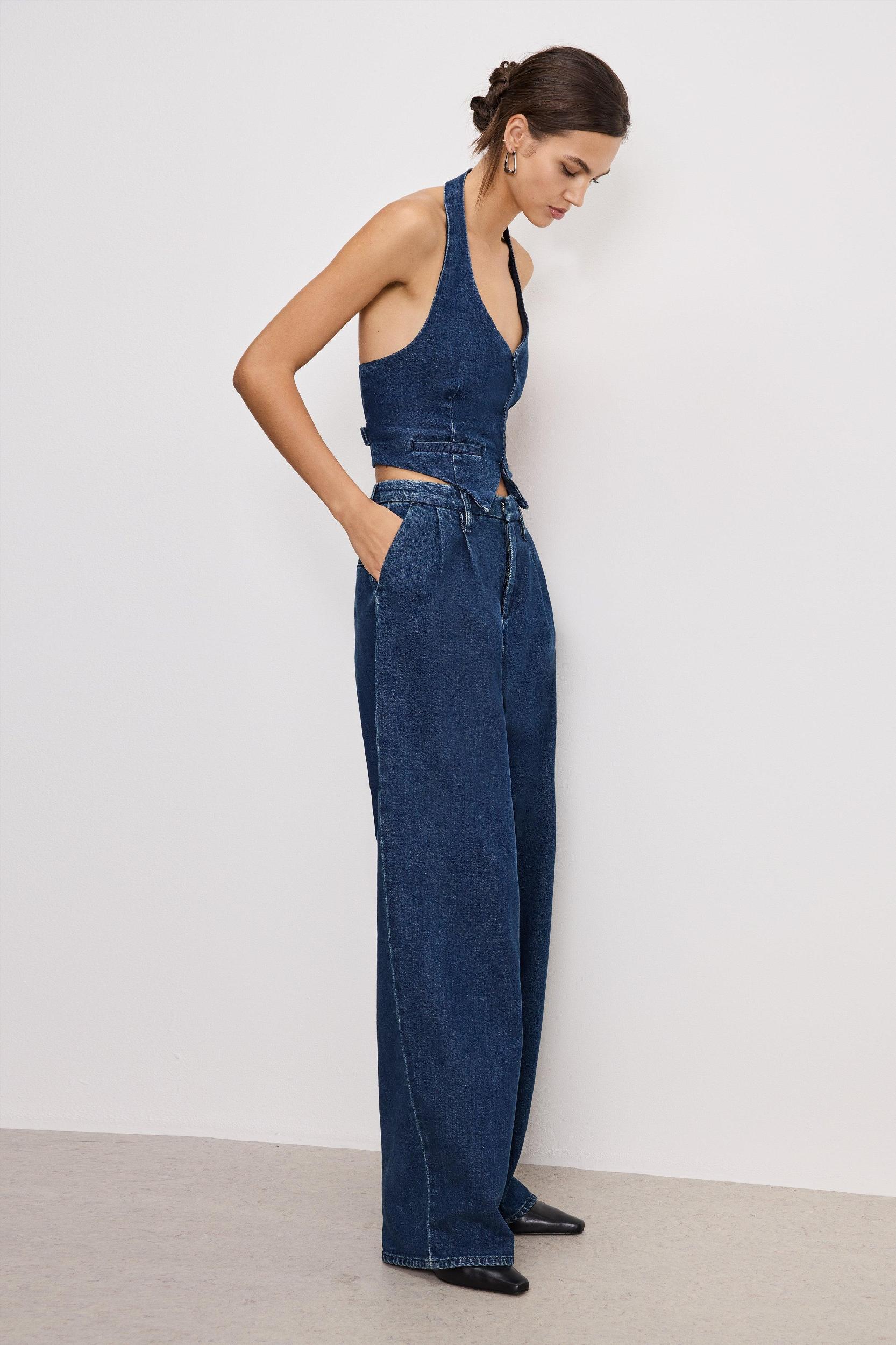 90S PLEATED  DENIM TROUSERS | INDIGO724 Product Image