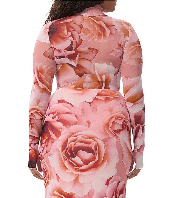 AFRM Plus Zadie Coordinating Floral Print Mock Neck Long Sleeve Top Product Image
