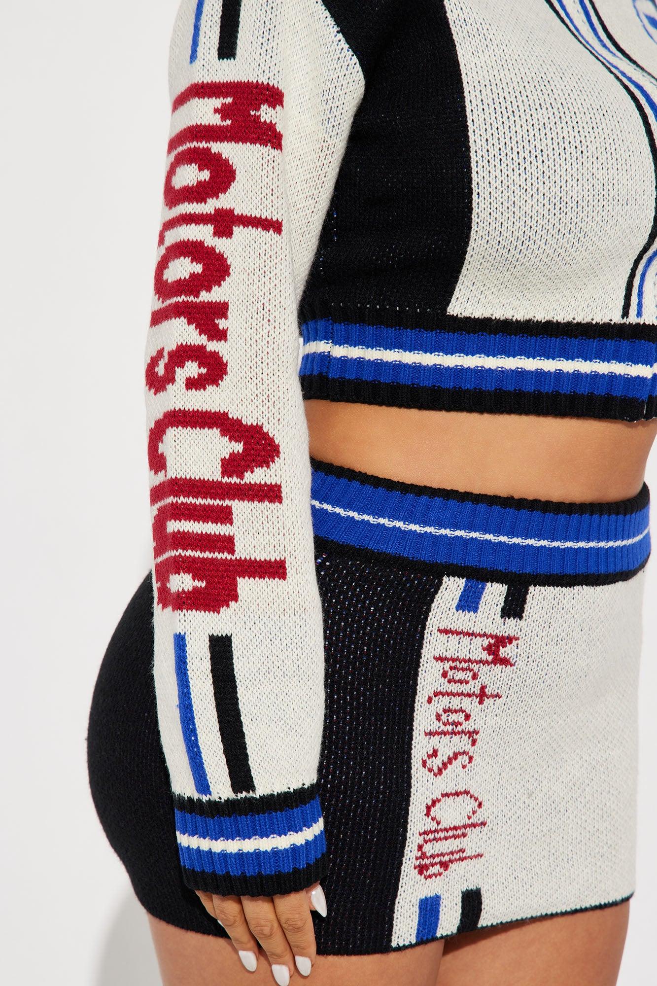 Hi Speed Sweater Skirt Set - Blue/combo Female Product Image