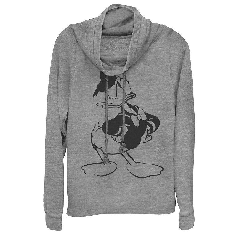 Disney Donald Duck Juniors' Pose Cowlneck Graphic Lightweight Long Sleeve, Girl's,  Product Image