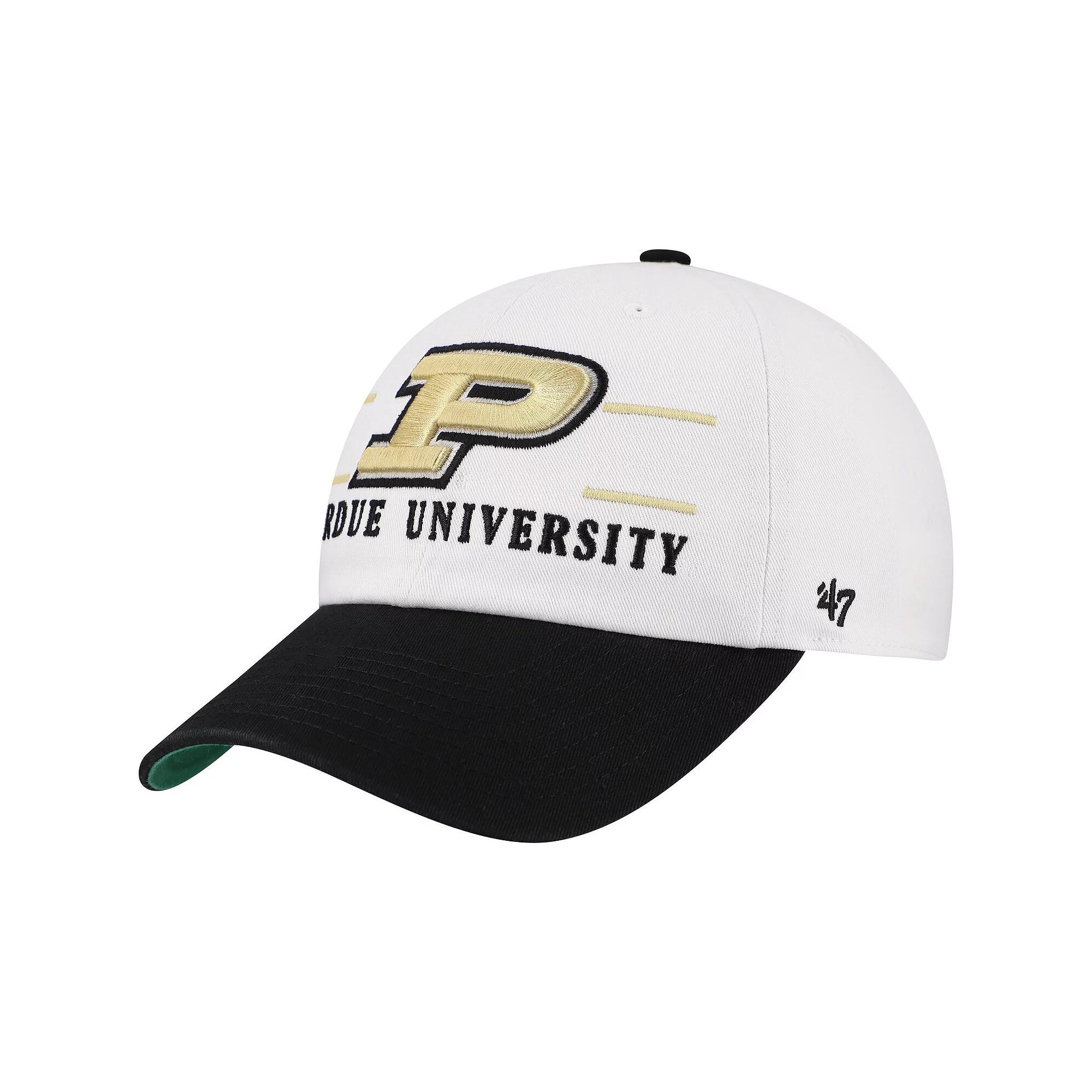Men's '47 White Purdue Boilermakers Gridiron Clean Up Adjustable Hat Product Image