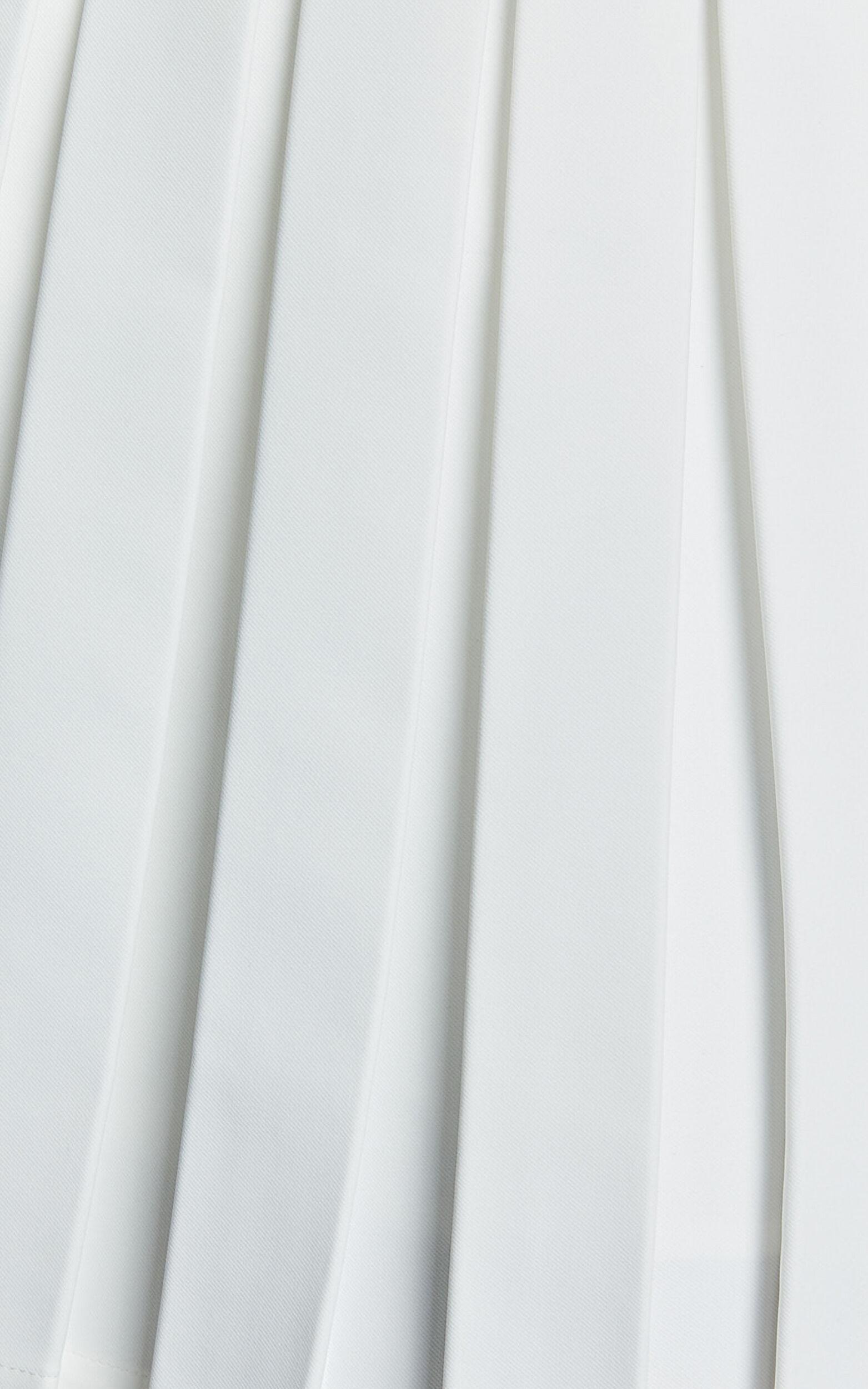 Harlee Mini Skirt - Pleated A line Skirt in White Product Image