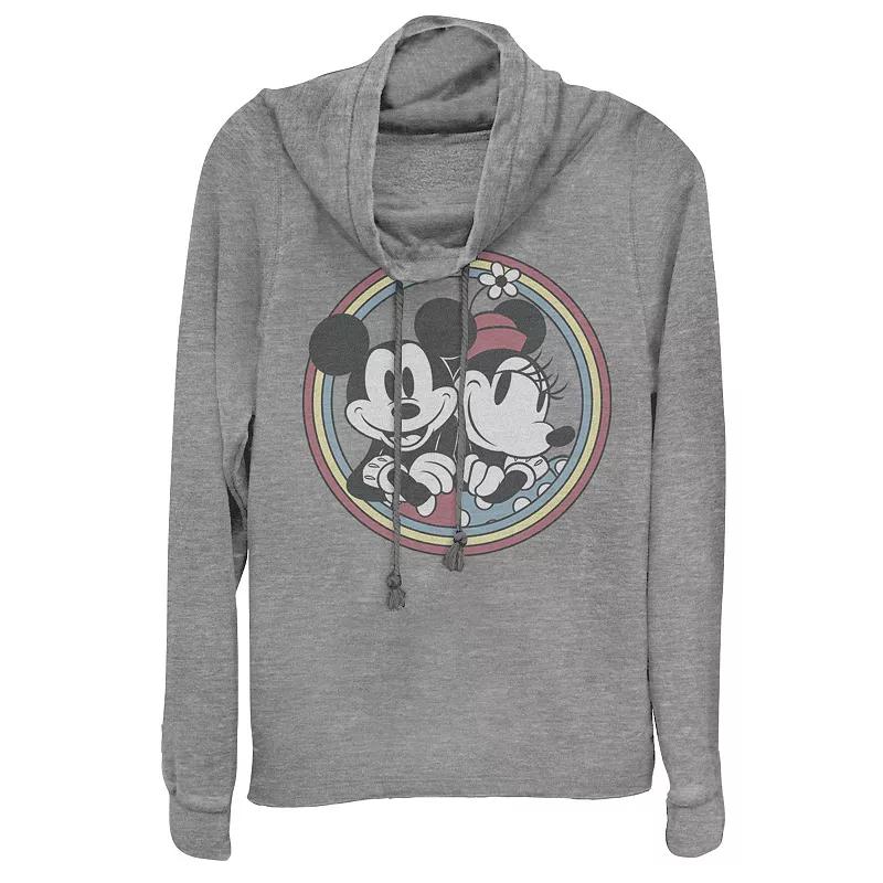 Disney's Mickey And Friends Juniors' Retro Cowlneck Graphic Lightweight Long Sleeve, Girl's,  Product Image