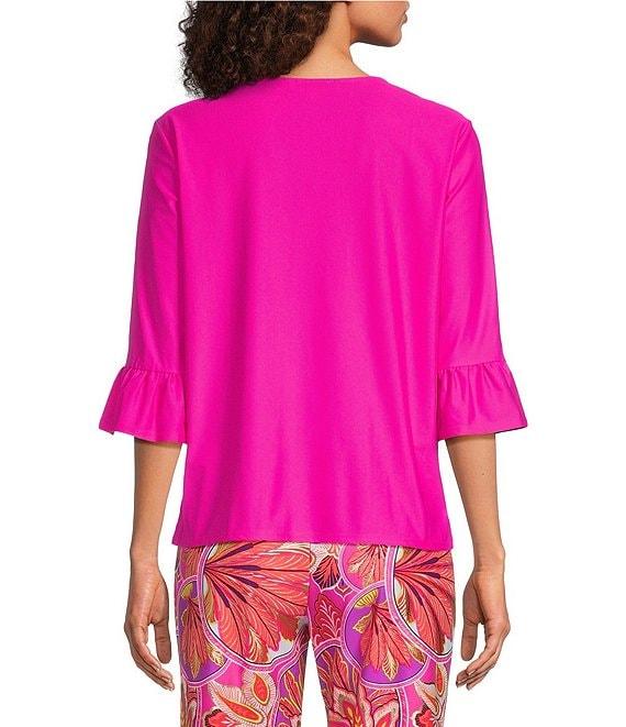 Jude Connally Trixie Jude Cloth Knit Stained Glass Print Wide-Leg Pull-On Pants Product Image