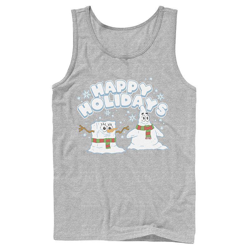 Men's Nickelodeon SpongeBob SquarePants Snowmen Happy Holidays Tank Top,  Product Image