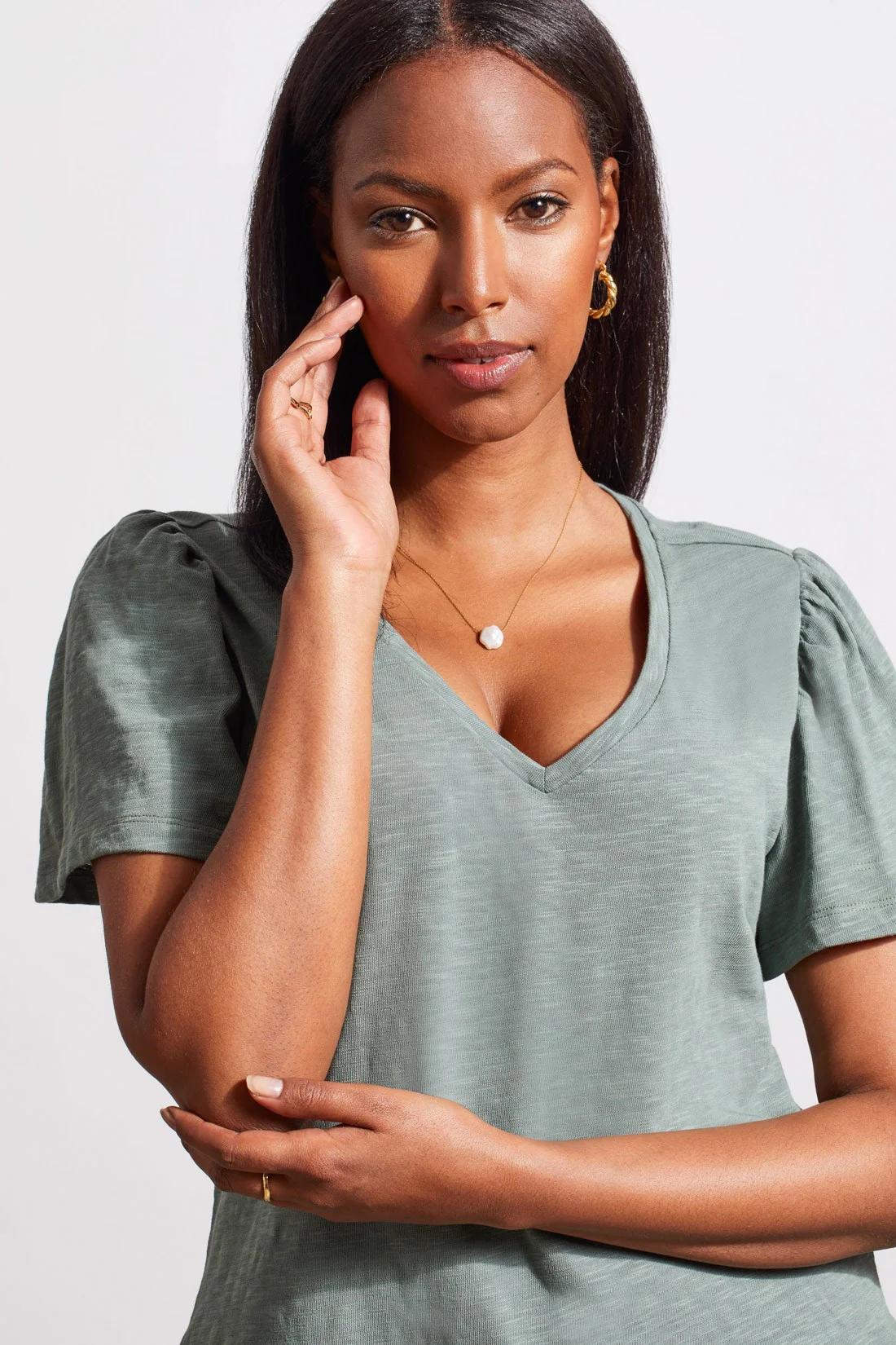 COTTON FLUTTER SLEEVE DRESS W/POCKETS Product Image