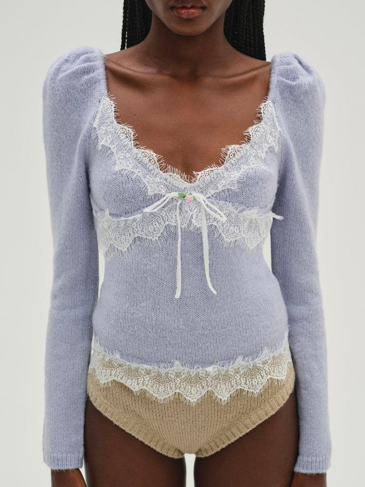 Rosaleen Knit Top — Blue Product Image