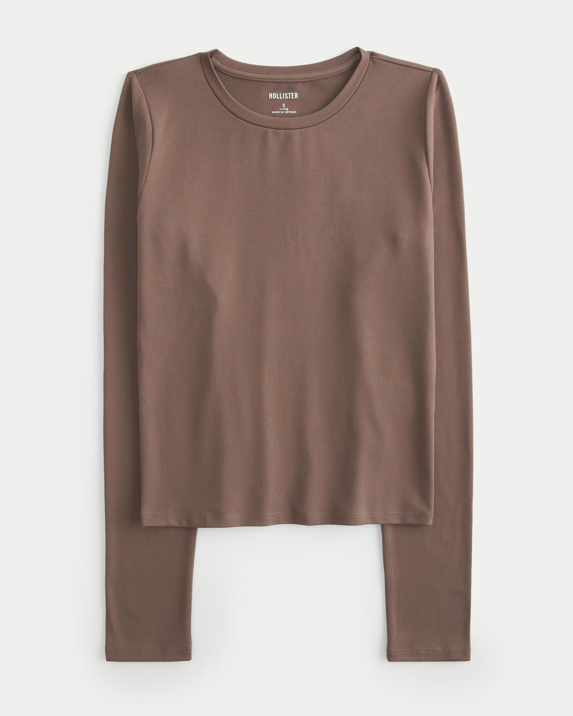 Soft Stretch Seamless Fabric Long-Sleeve Crew Top Product Image