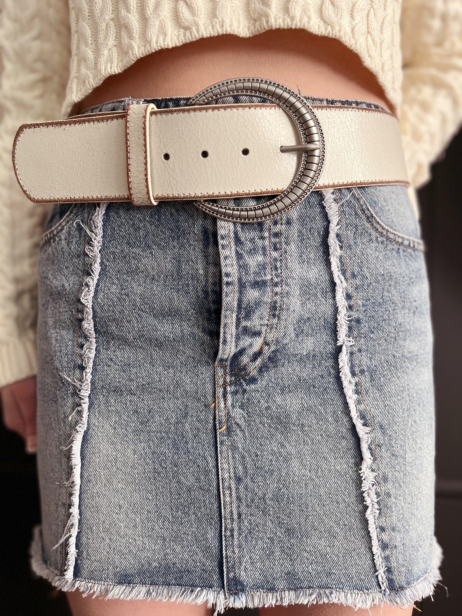 Vintage Wide Distressed Leather Belt Product Image